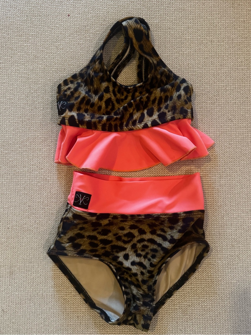 Kandi Kouture Cheetah Coral 2-Piece Dance Set